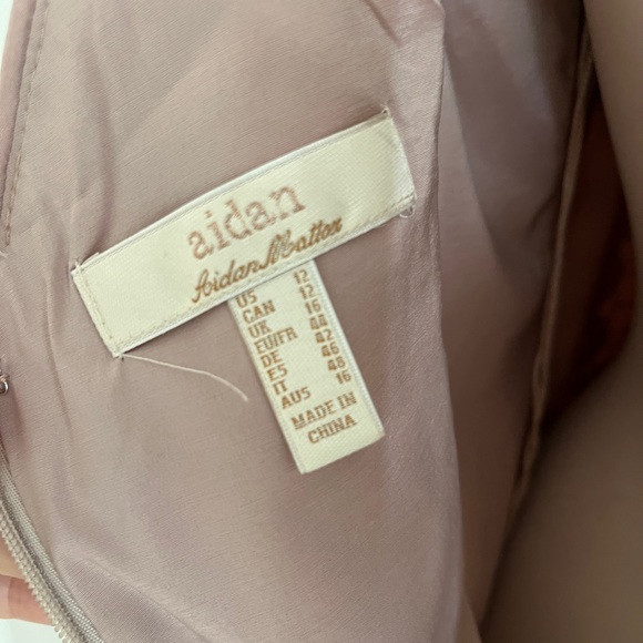 Aidan Mattox Rose Gold Mini Sequin Lace Mesh Cocktail Party Evening Dress 12 - Picture 8 of 16